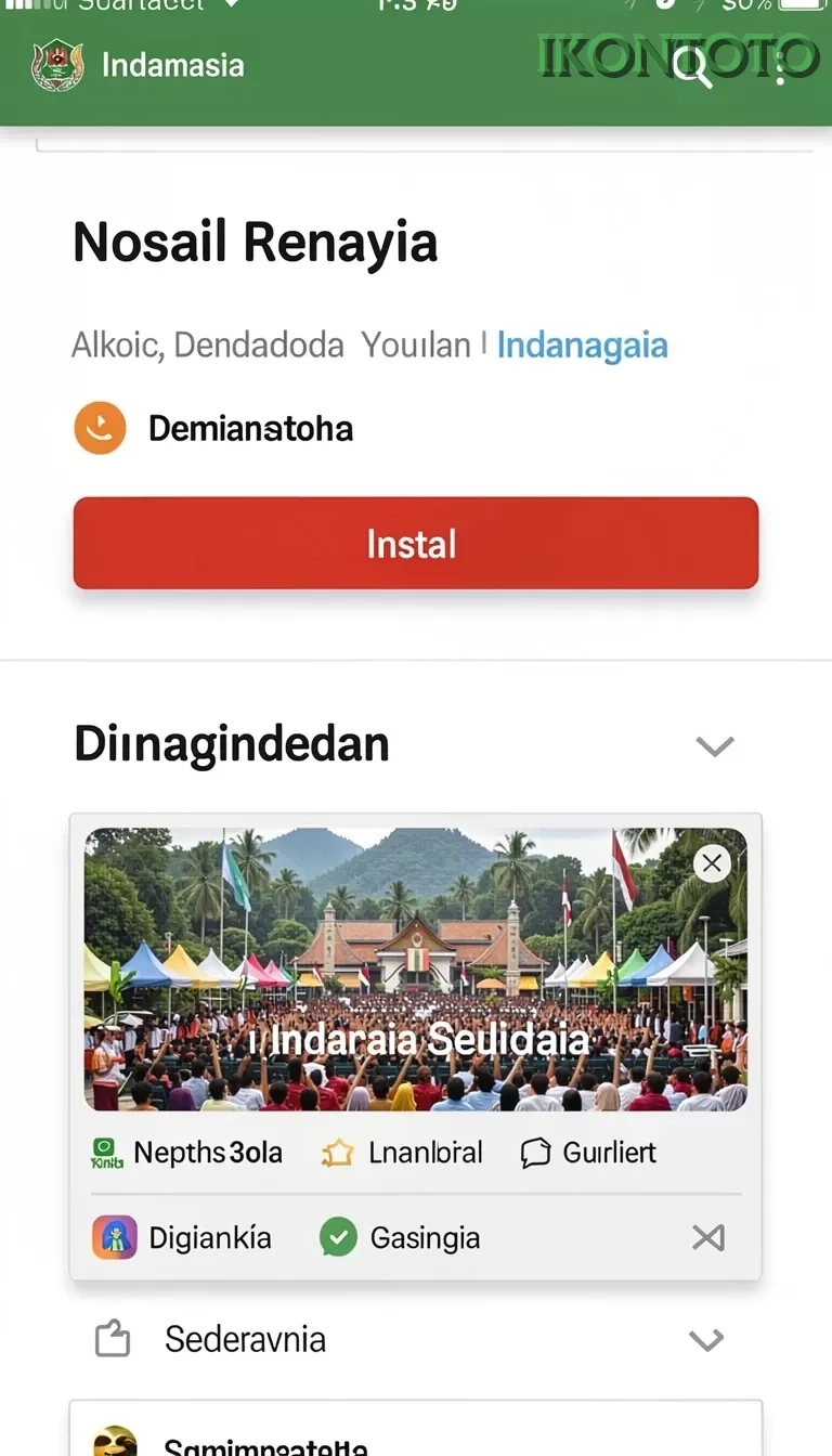 Cuplikan layar CMTOTO — menu navigasi