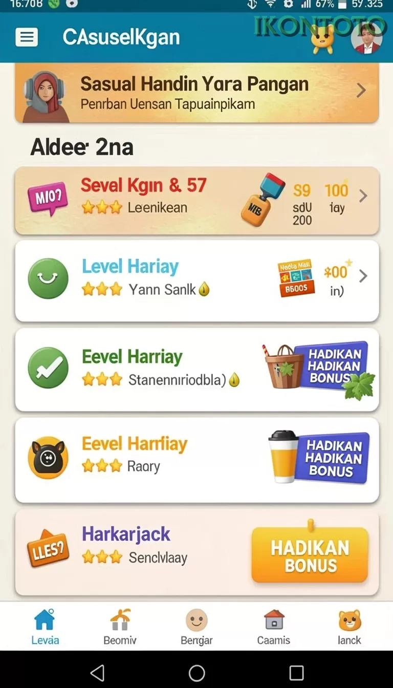 Cuplikan layar FA99 — menu navigasi